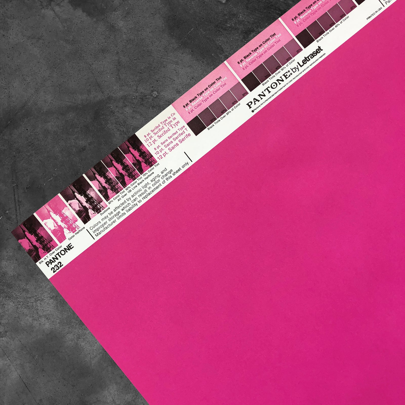 Pantone Letracolor Color Paper: 232 – Standards Manual